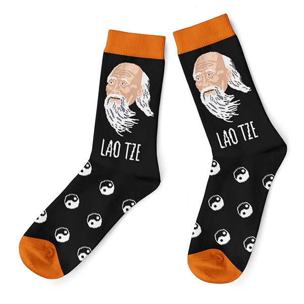 Lao Tze Sock Pattern Graphic